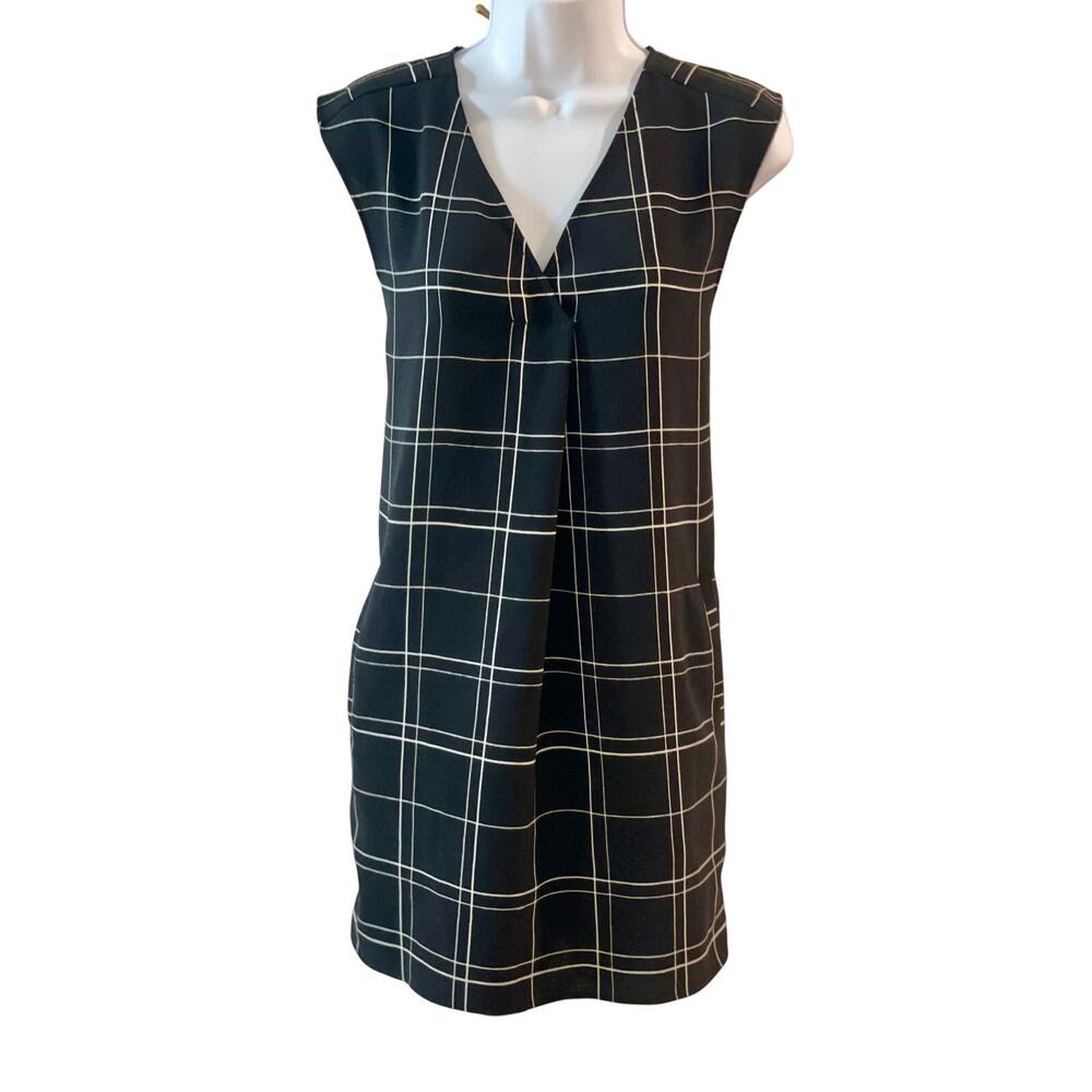 Leith Relaxed Fit Shirt Dress Size XS Black Pockets